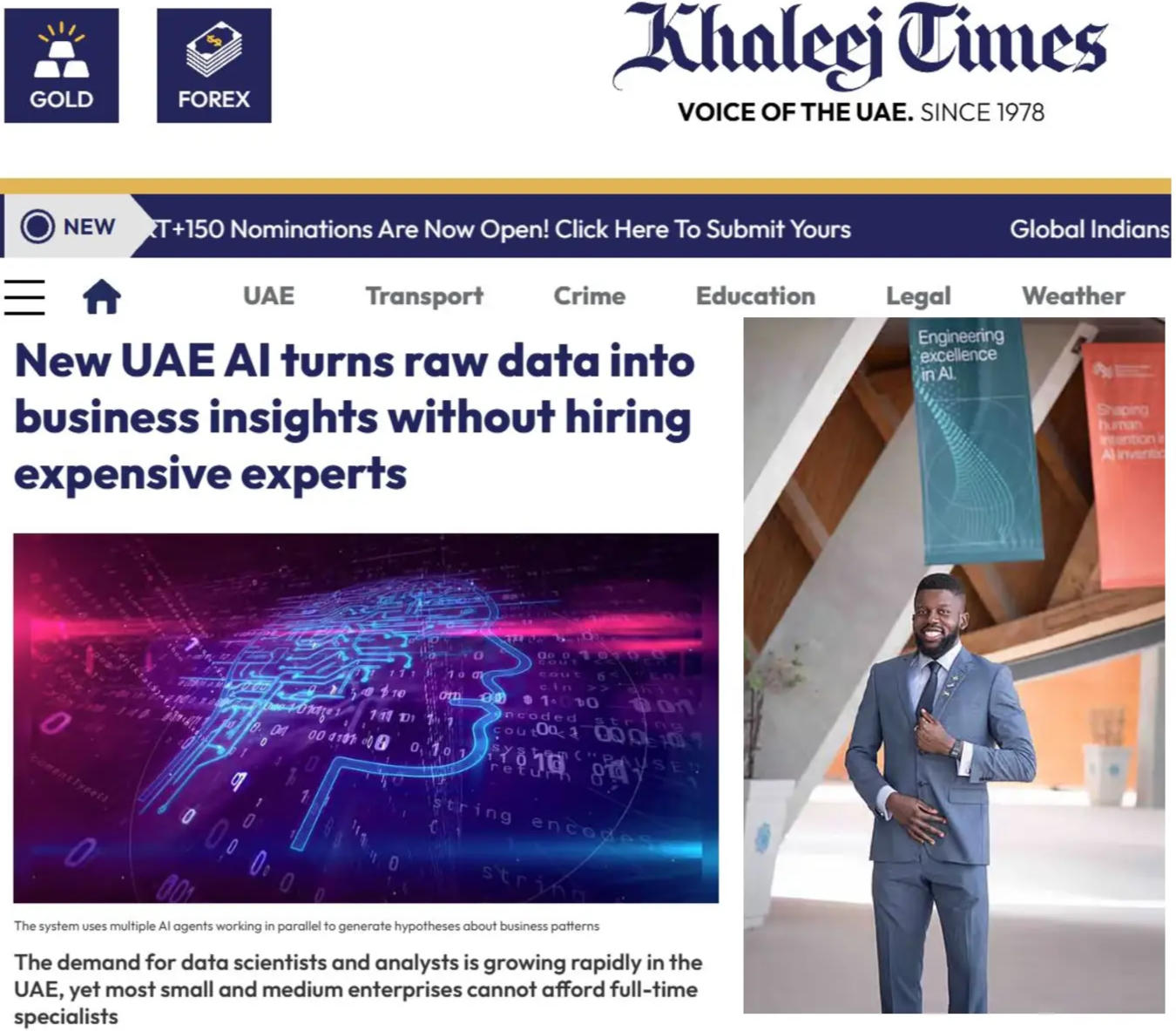 Khaleej Times feature